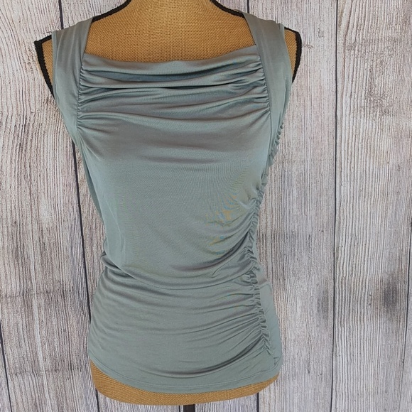The Limited Tops - The Limited Sage Green Ruched Sleeveless Top Sz XS